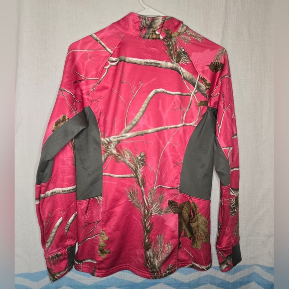 Realtree Pink Camo Quarter‎ Zip Performance Jacket - Picture 2 of 3